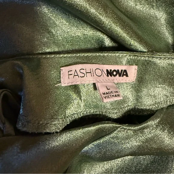 Meadow Satin Mini Dress - Green - Picture 8 of 11